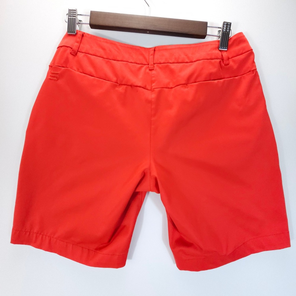 Three Sixty Six Golf Shorts Womens 2 Orange Skate Performance Activewear - Picture 2 of 9